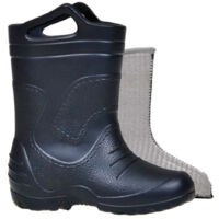 Kinder Gummistiefel gefüttert Regenstiefel mit Einstiegshilfe Blau 20/21