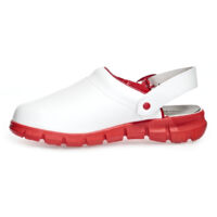 Abeba (7313) Clog Berufsschuhe Dynamic OB mit Aufdruck weiß/rot 44