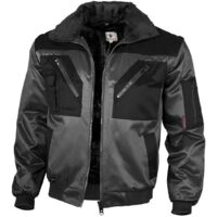 Qualitex Arbeitsjacke 'zweifarbig'' in grau/schwarz, Größe: XL - modische Pilotenjacke - ideale Übergangsjacke