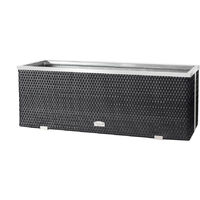 Rattan Pflanzenkübel rechteckig Anthrazit 150 x 39 x 50 cm