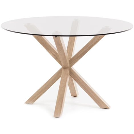 Mesa Redonda de Cristal Templado 120cm. Comedor o Cocina