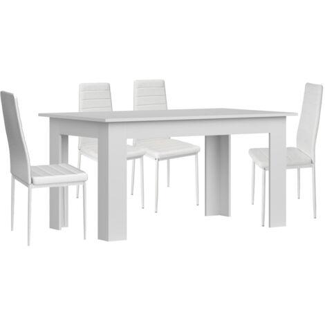 Pack Mesa de Comedor o Cocina + 4 Sillas en Polipiel/metal