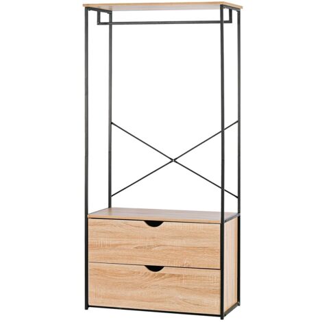 Armario Vestidor de Dormitorio Industrial Ega, 2 Cajones