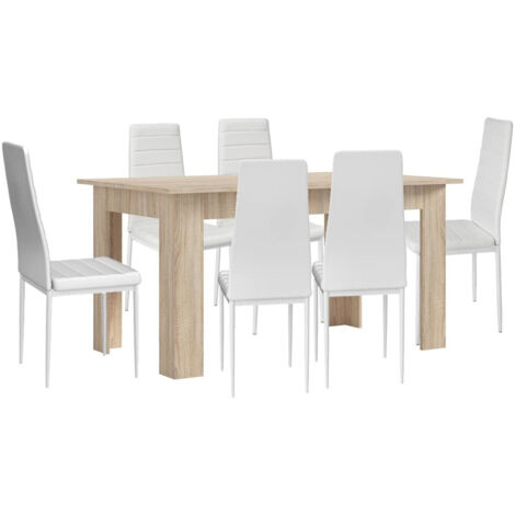 Pack Mesa de Comedor o Cocina + 6 Sillas en Polipiel/metal