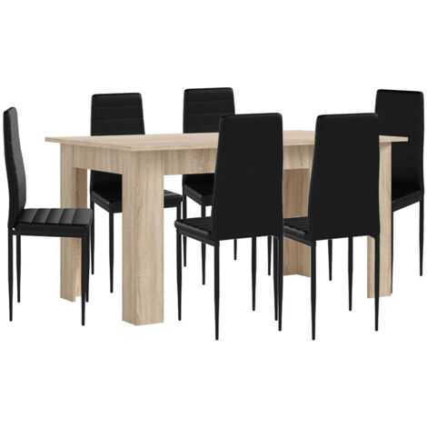 Pack Mesa de Comedor o Cocina + 6 Sillas en Polipiel/metal