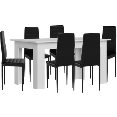 Pack Mesa de Comedor o Cocina + 6 Sillas en Polipiel/metal