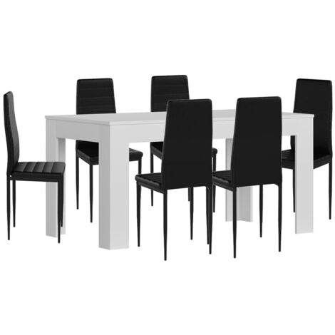 Mesa Extensible de Comedor o Cocina + 6 Sillas en Polipiel/metal