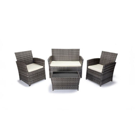 Conjunto Sofa + 2 Sillones + Mesa de Ratan PE. Muebles de Jardin y Terraza