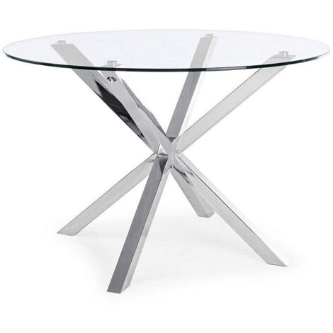 Mesa Redonda de Cristal Templado Aurora 120cm. Comedor o Cocina
