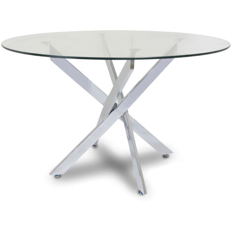 Mesa Redonda de Cristal Templado 120cm DT. Comedor o Cocina