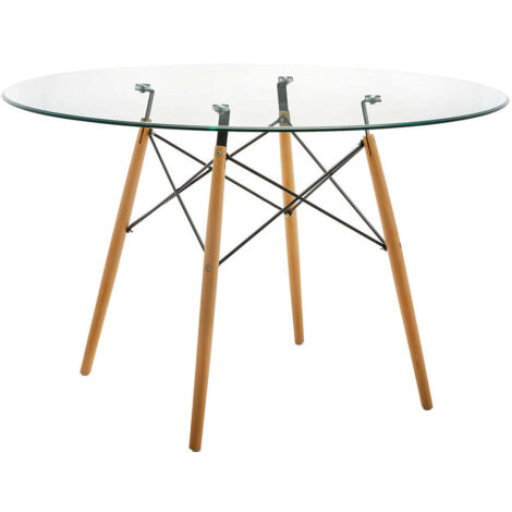 Mesa Redonda de Cristal Templado Tower 120cm. Comedor o Cocina