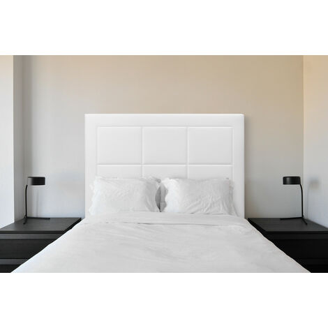 Cabecero Moscu color blanco polipiel cama de 135cm