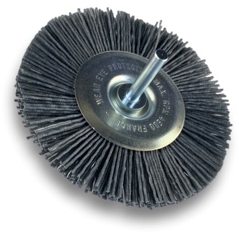 Brosse circulaire sur tige Ø 100 mm 1/2/3 rangs NYLON abrasif grain 120 - Quantité x 1 - Ø 100 mm - 1 rang - Grain 120 (1/5)