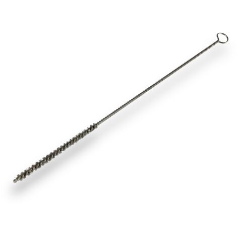 Goupillon ACIER multifonction Ø 6 mm Garnissage 100 mm Longueur 300 mm Ramonage brossage curetage nettoyage Conduits tubes tuyaux Manche acier torsadé Kibros 13006300A