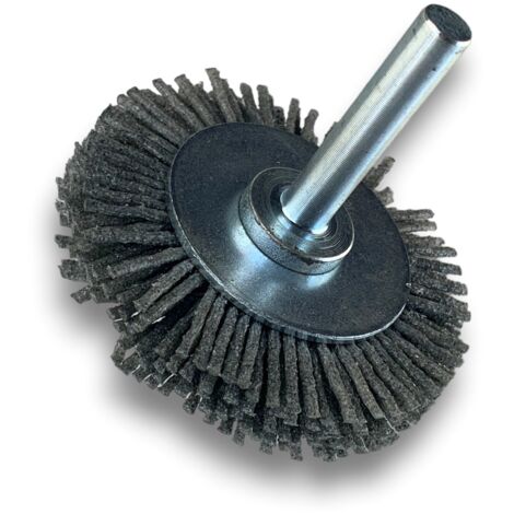 Brosse circulaire sur tige Ø 50 mm 1/2/3 rangs NYLON abrasif grain 80 - Quantité x 1 - Ø 50 mm - 1 rang - Grain 80 (1/5)