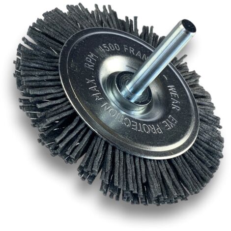Brosse circulaire sur tige Ø 75 mm 1/2/3 rangs NYLON abrasif grain 120 - Quantité x 1 - Ø 75 mm - 1 rang - Grain 120 (1/5)
