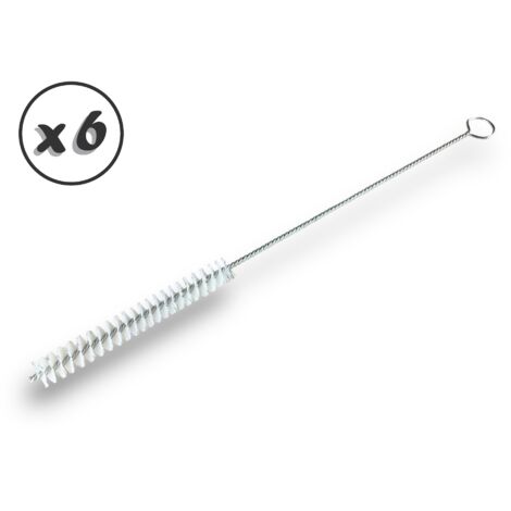 Goupillon NYLON multifonction  Différents diamètres  Garnissage 100 mm  Manche Torsadé - Quantité x 6 - Ø 13 mm - NYLON