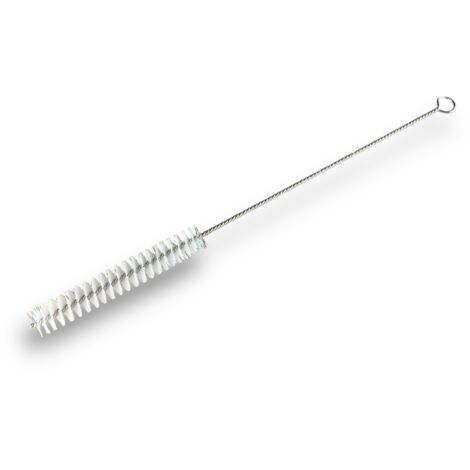 Goupillon NYLON multifonction Ø 16 mm Longueur 300 mm Garnissage 100 mm Ramonage brossage curetage nettoyage Conduits tubes tuyaux Manche acier torsadé Kibros 13016300N
