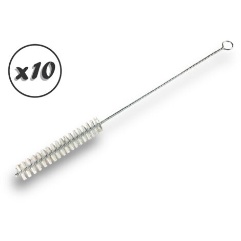 Goupillon NYLON multifonction Différents diamètres Garnissage 100 mm Manche Torsadé - Quantité x10 - Ø 17 mm - NYLON