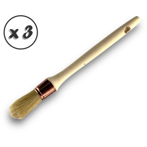 Pinceau de Pouce  Brosse ronde  Soie Blanche  Diamètres variés - Quantité x 3 - Soie n° 4 - Ø 25 mm