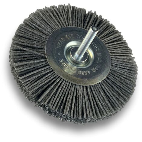 Brosse circulaire sur tige Ø 100 mm 1/2/3 rangs NYLON abrasif grain 80 - Quantité x 1 - Ø 100 mm - 2 rangs - Grain 80 (1/5)