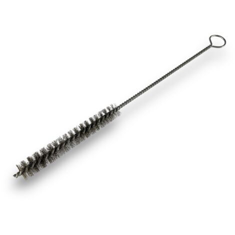 Goupillon ACIER multifonction Ø 16 mm Garnissage 100 mm Longueur 300 mm Ramonage brossage curetage nettoyage Conduits tubes tuyaux Manche acier torsadé Kibros 13016300A