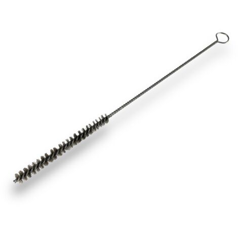 Goupillon ACIER multifonction Ø 10 mm Garnissage 100 mm Longueur 300 mm Ramonage brossage curetage nettoyage Conduits tubes tuyaux Manche acier torsadé Kibros 13010300A