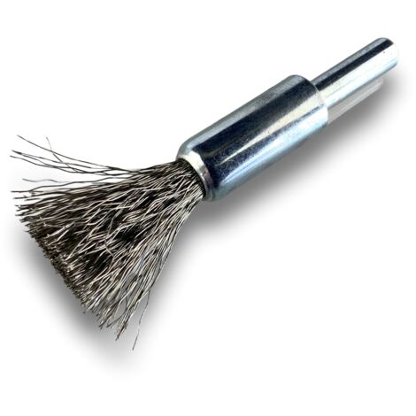 Brosse en bout sur tige Forme pinceau Fil INOX souple Diamètres variés - Quantité x 1 - Ø 12 mm - INOX - Souple (1/5)