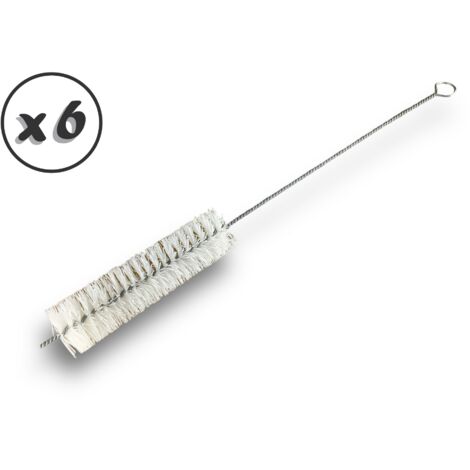 Goupillon NYLON multifonction  Différents diamètres  Garnissage 100 mm  Manche Torsadé - Quantité x 6 - Ø 28 mm - NYLON