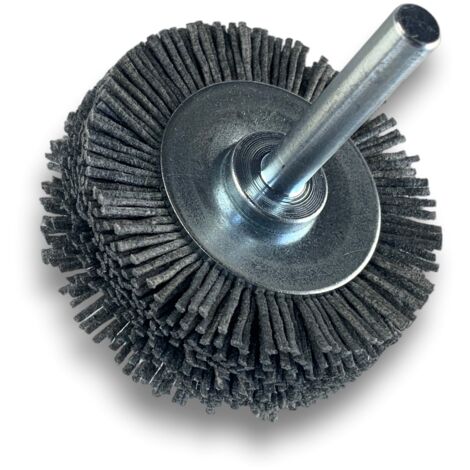 Brosse circulaire sur tige Ø 50 mm 1/2/3 rangs NYLON abrasif grain 120 - Quantité x 1 - Ø 50 mm - 2 rangs - Grain 120 (1/5)