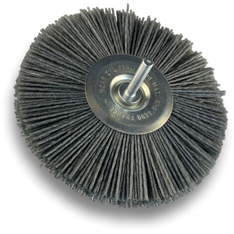 Brosse circulaire sur tige Ø 120 mm 1/2/3 rangs NYLON abrasif grain 80 - Quantité x 1 - Ø 120 mm - 2 rangs - Grain 80 (1/5)