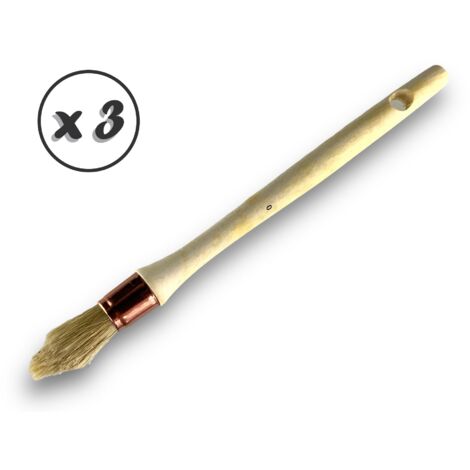 Pinceau de Pouce à rechampir Brosse ronde Soie Blanche Diamètres variés - Quantité x 3 - Soie n° 0 - Ø 18 mm