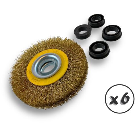 Brosse Circulaire En Acier Laitonné - Ø 70 Mm, Queue Hexa 6,35 Mm, Pour Décaper Bois Et Métaux Sur Perceuse