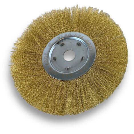 Brosse circulaire STIER 115 mm, diamètre d'alésage 22,2 mm, 0,5 mm, ondulée, inox