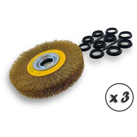 Brosse circulaire avec fil d'acier ondulé et queue ronde D75 mm | Bricorama