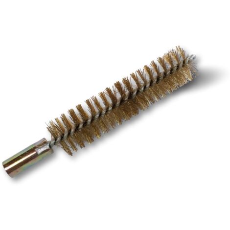 Ecouvillon LAITON Condenseur  Lot de 10  Ø 18 mm  Raccord laiton taraudé M6 femelle  Torsade en acier galvanisé  Brosse nettoyage  Kibros 4TCL18x10