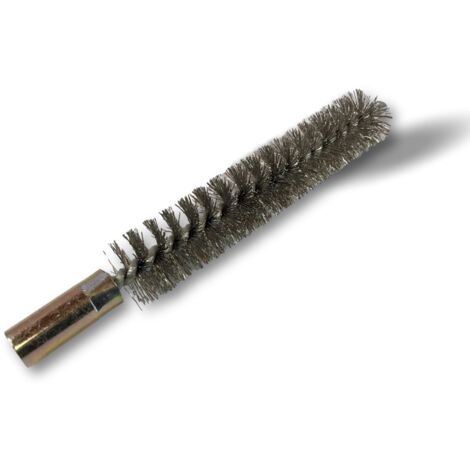 Ecouvillon INOX Condenseur Lot de 10 Ø 16 mm Raccord laiton taraudé M6 femelle Torsade en acier galvanisé Brosse nettoyage paroi tube alésage Kibros 4TCI16x10