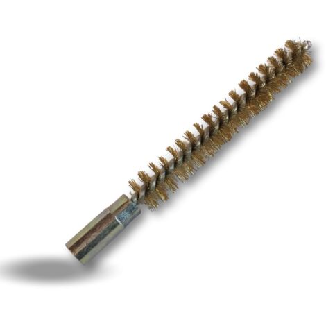 Ecouvillon LAITON Condenseur Lot de 10 Ø 12 mm Raccord laiton taraudé M6 femelle Torsade en acier galvanisé Brosse nettoyage paroi tube alésage Kibros 4TCL12x10