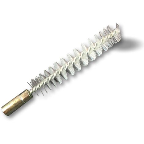 Ecouvillon NYLON Condenseur Lot de 10 Ø 14 mm Raccord laiton taraudé M6 femelle Torsade en acier galvanisé Brosse nettoyage paroi tube alésage Kibros 4TCN14x10