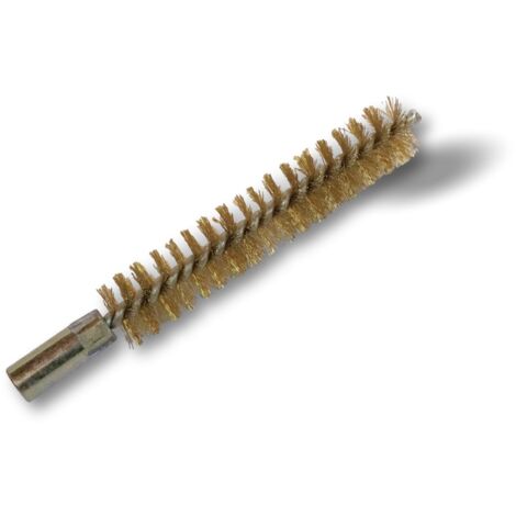 Ecouvillon LAITON Condenseur Lot de 10 Ø 14 mm Raccord laiton taraudé M6 femelle Torsade en acier galvanisé Brosse nettoyage paroi tube alésage Kibros 4TCL14x10