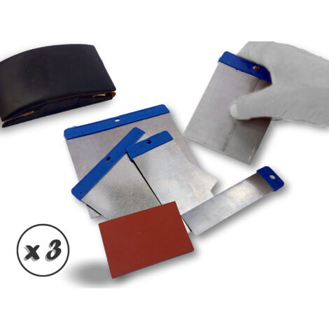 Trousse de 5 couteaux de carrossier  Avec 1 ou 2 cales à poncer - Quantité x 3 - Kit 5 couteaux + Cale (1/5)
