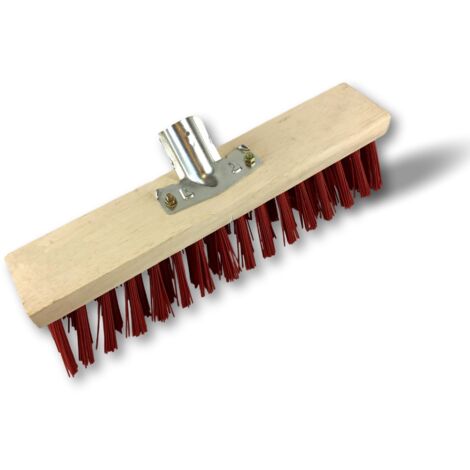 Balai de cantonnier Lot de 10 Longueur 40 cm Piste Extérieur Garnissage PVC rouge Semelle bois Douille métal boulonnée Ø 28 mm Sans manche Kibros 2641Bx10