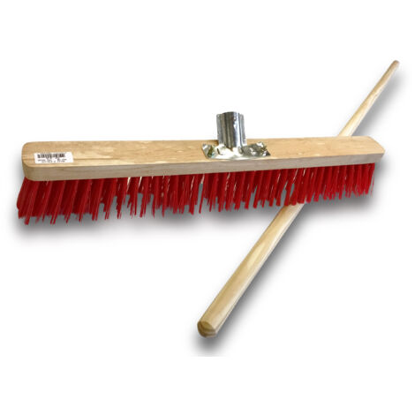 Balai d'atelier type cantonnier manché  Lot de 3  Piste Extérieur  Longueur 60 cm  Garnissage brosse PVC  Semelle bois  Douille métal boulonnée Ø 28 mm  Manche bois 1,40 m  Kibros 2360BMx3 (1/5)