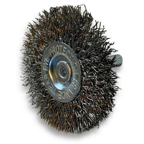 Brosse circulaire métallique sur tige Ø 60 mm  Fil inox dur - Quantité x 1 - Ø 60 mm - Ep. 8 mm - Inox dur
