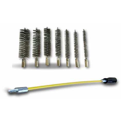 Ecouvillon Condenseur  Assortiment 7 diamètres  Ø 8-10-12-15-18-20-25 mm  4 matériaux au choix - Fil Acier - Assortiment 7 Ø différents / Avec tringle