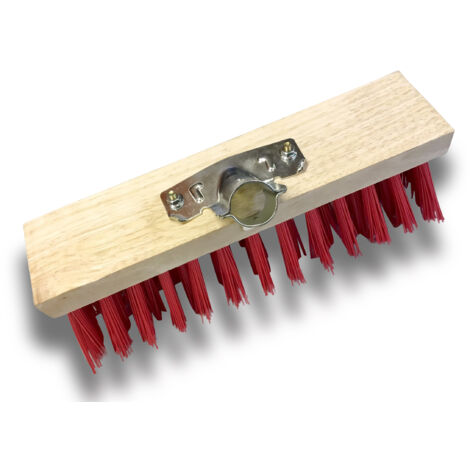 Balai de cantonnier Lot de 6 Longueur 32 cm Piste Extérieur Garnissage PVC rouge Semelle bois Douille métal boulonnée Ø 28 mm Sans manche Kibros 532CDSx6