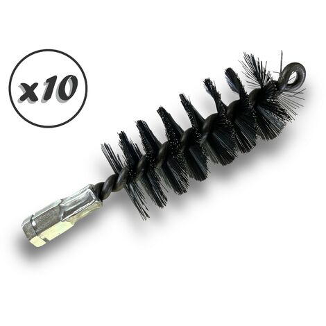 Lot de 10 Brosses à tube PRO ACIER Ø 50 mm  Raccord M12175 femelle  Ame en acier torsadé  Nettoyage brossage tube et canalisation  Kibros 41SCA50x10