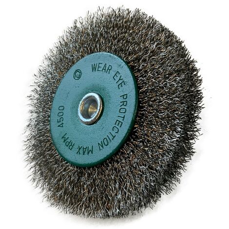 Brosse circulaire métallique sur tige Ø 100 mm  Fil inox dur - Quantité x 1 - Ø 100 mm - Ep. 18 mm - Inox dur