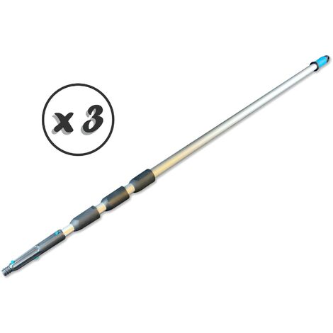 Perche manche télescopique aluminium pour raclette lave-vitre Moerman - Quantité x 3 - Longueur 1,25 m à 5,00 m