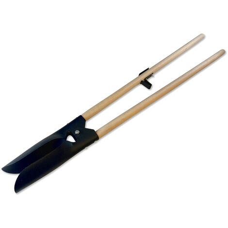 Pelle bèche à trou en acier avec 2 manches bois 140 cm - Quantité x 1 - Version 2 manches (1/5)